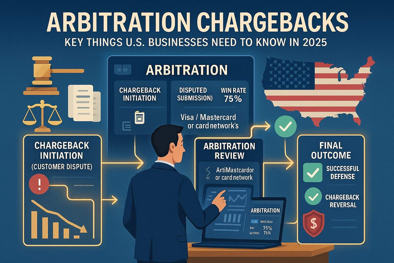 Illustration of the chargeback arbitration process