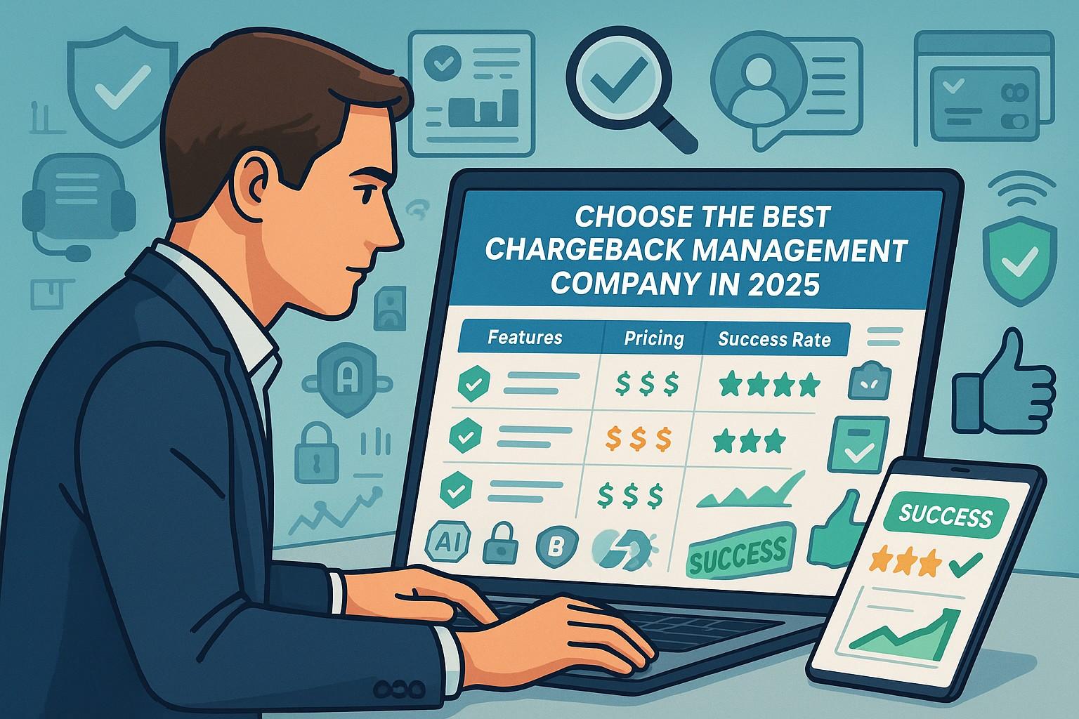 Merchant analyzing chargeback trends in 2025 dashboard