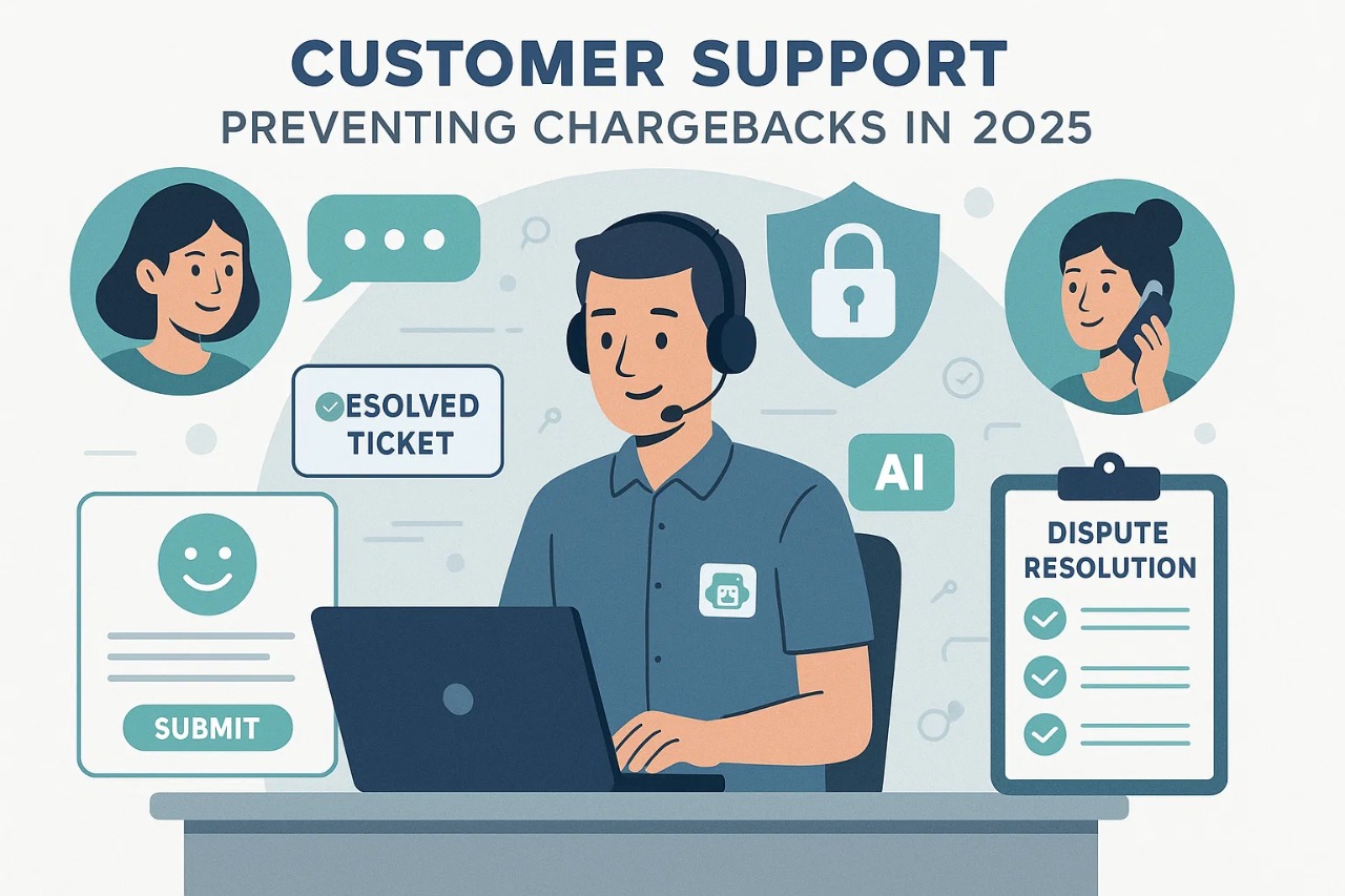 Customer support team preventing chargebacks for U.S. business in 2025