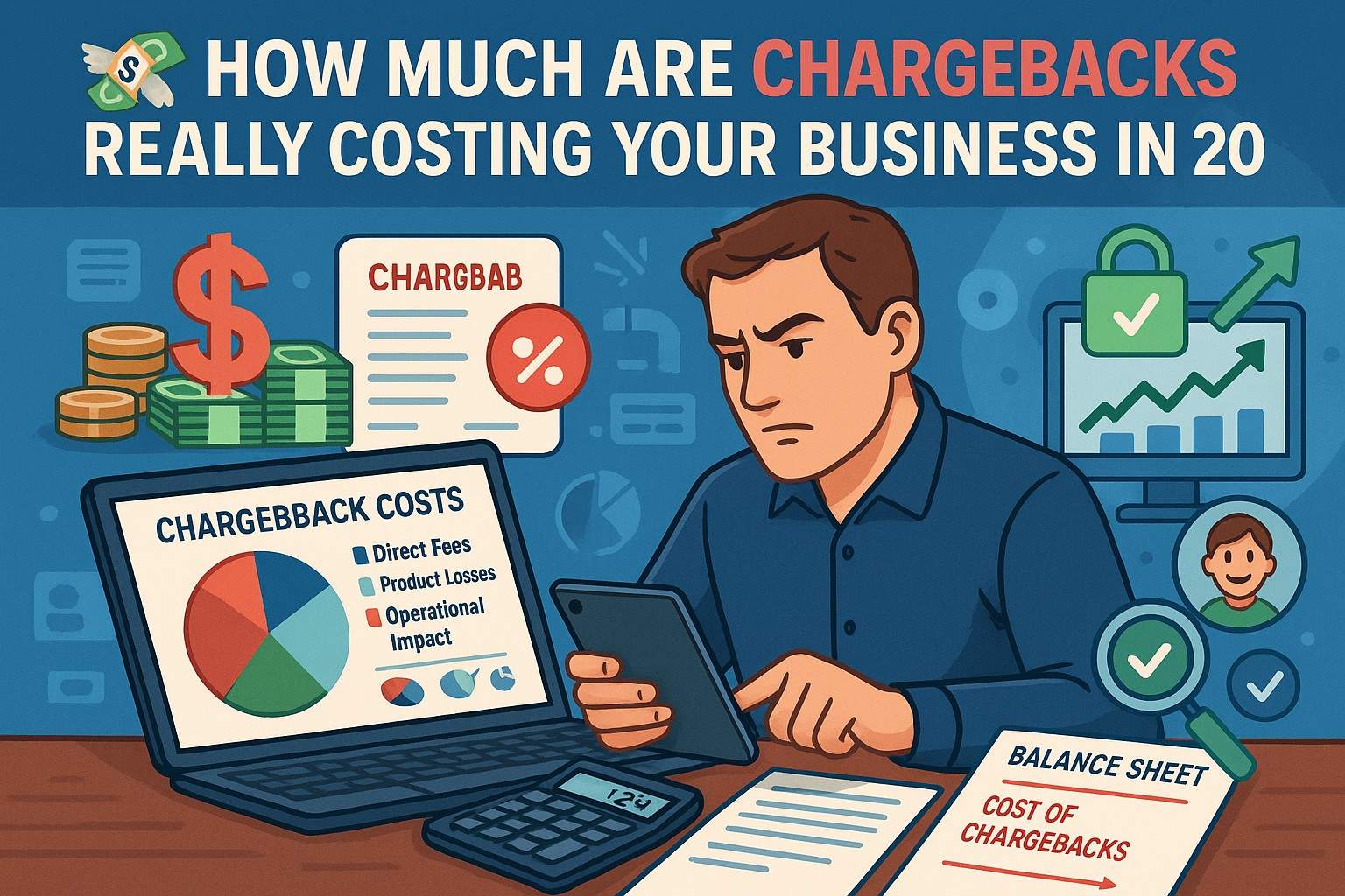 Business owner reviewing chargeback losses on dashboard in 2025