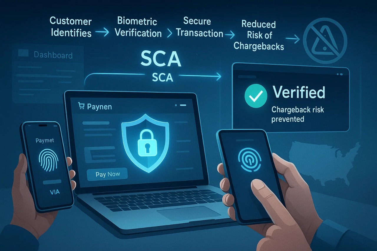 Image of 3D Secure payment screen, Image of biometric verification for payments