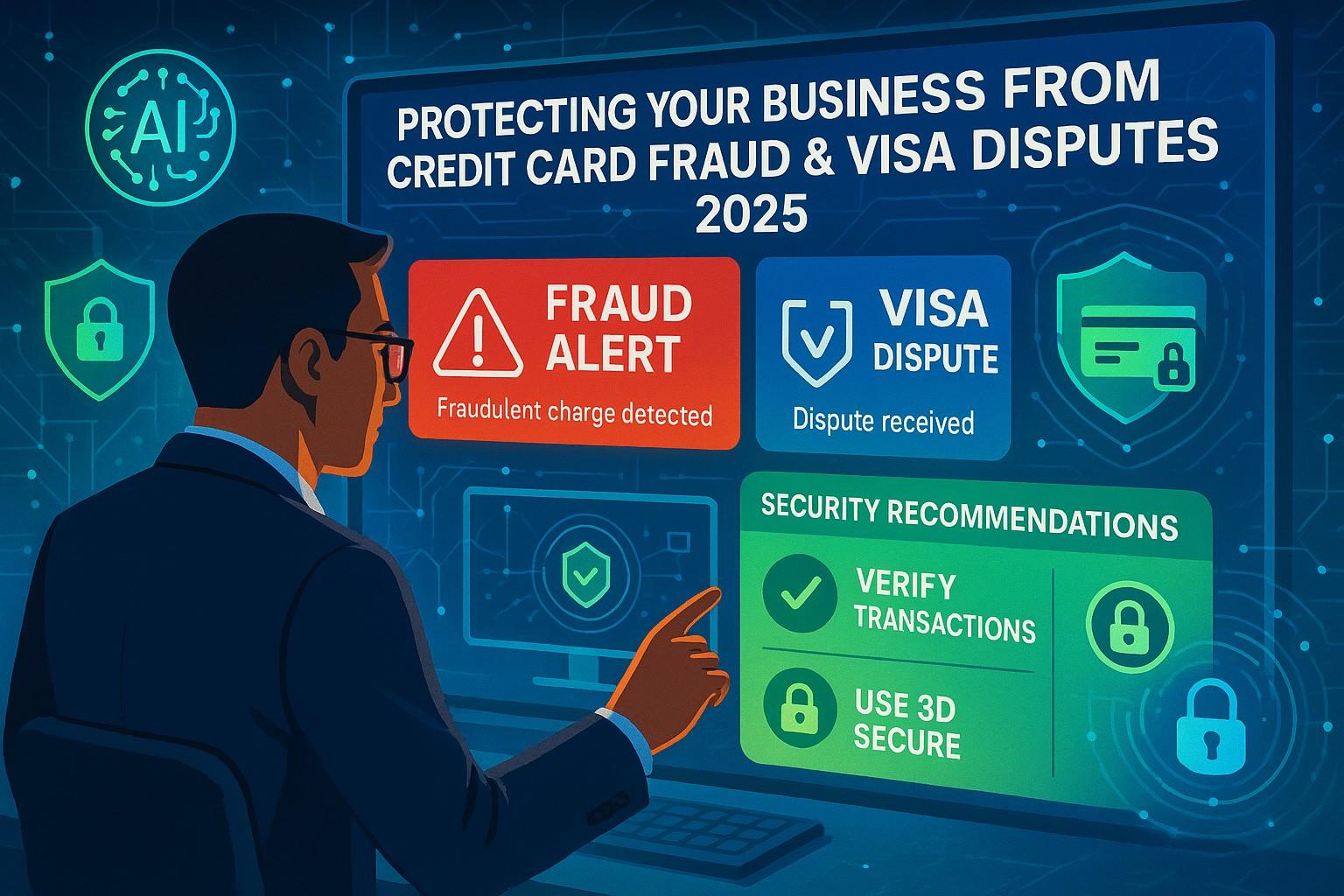 Business owner reviewing fraud prevention tools to avoid Visa dispute penalties