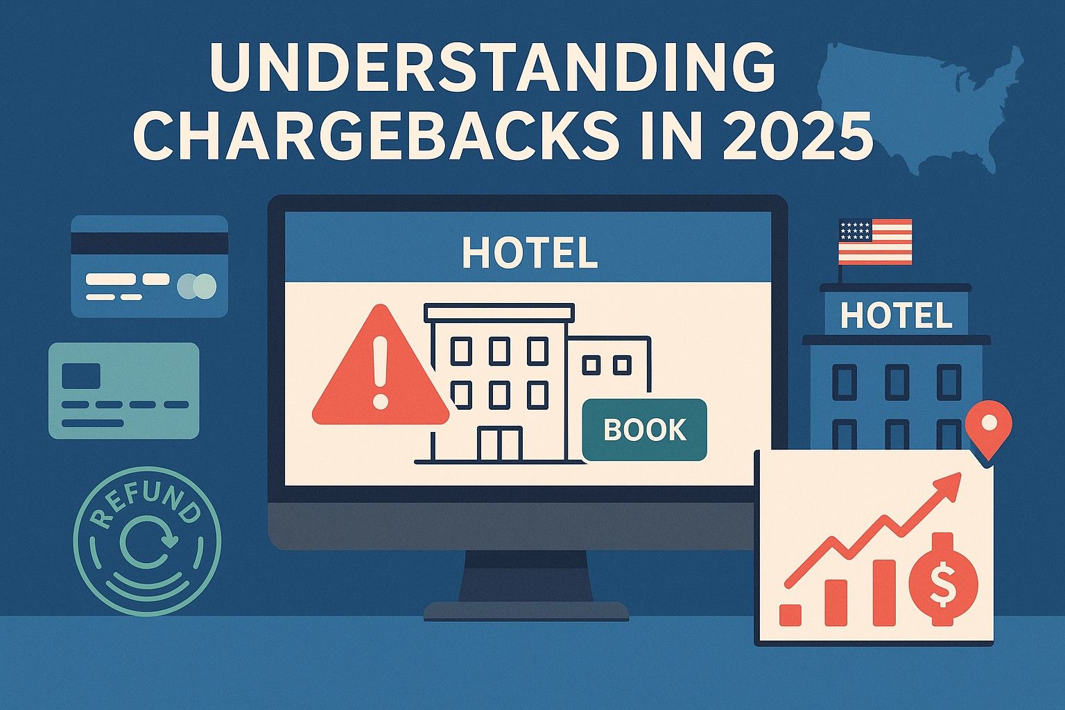 Hotel front desk staff handling chargeback dispute in 2025