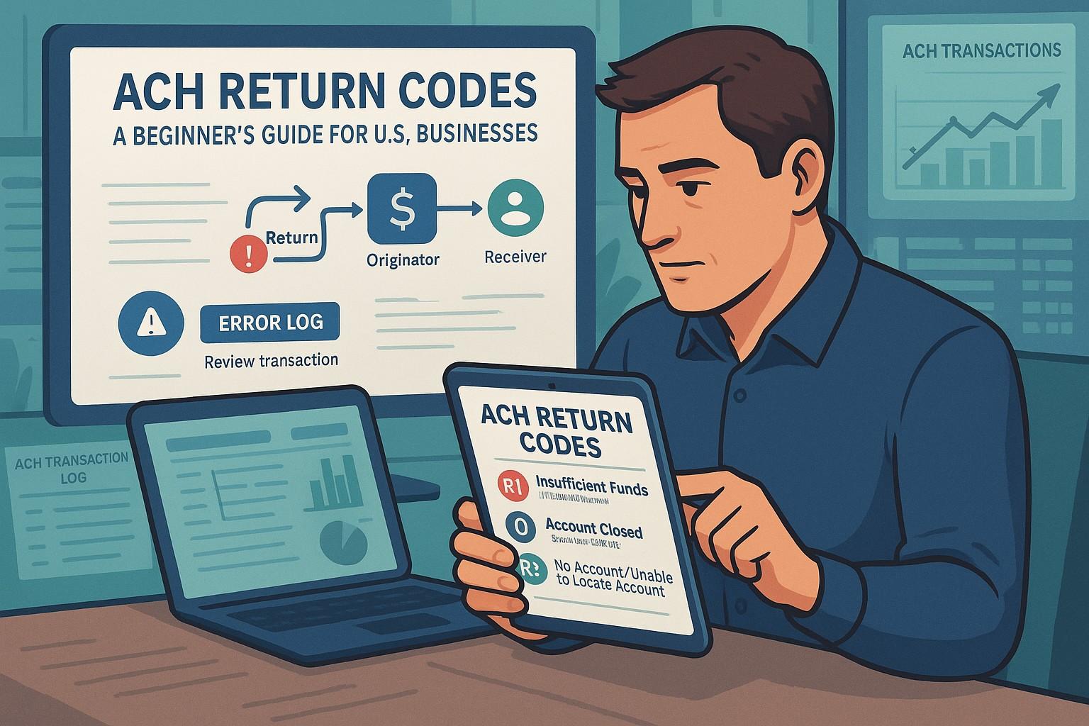 ACH return code chart, ACH payment issues