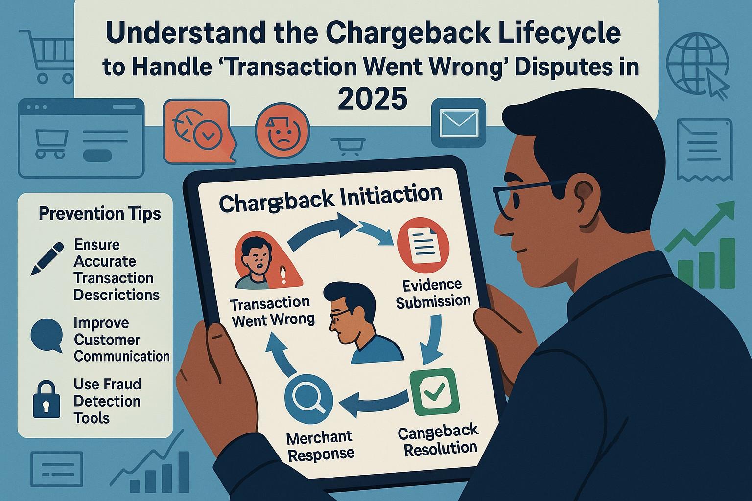 Customer reporting a failed transaction issue for a chargeback