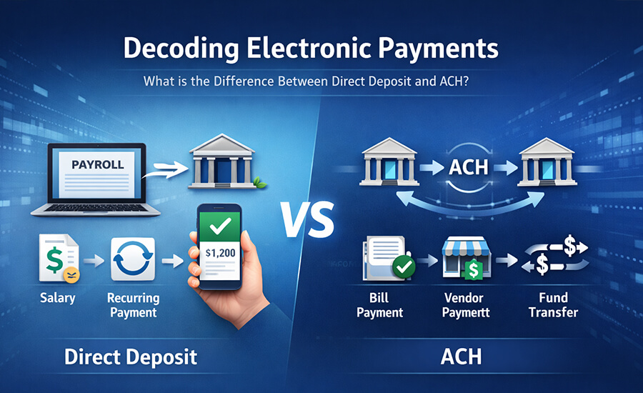 Learn the key differences between direct deposit and ACH payments, how they work, and which option is best for your business.
